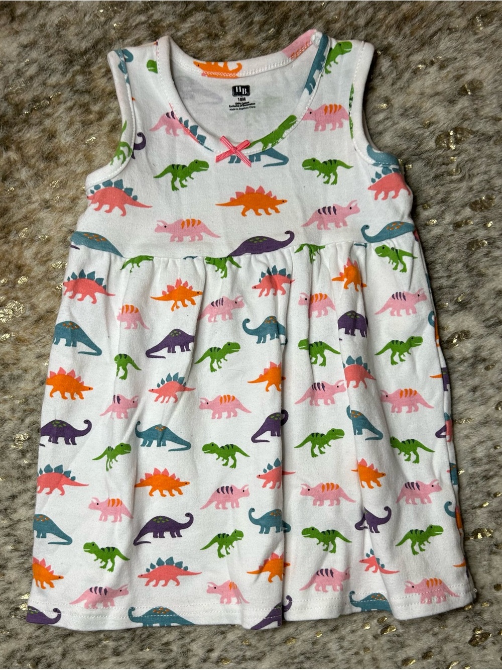 5 for $25🔥HB Sleeveless Dinosaur Print Dress Girls‎ 18M